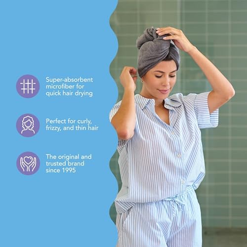 Turbie Twist Microfiber Hair Towel, Solemnity (2 Pack) - Image 6