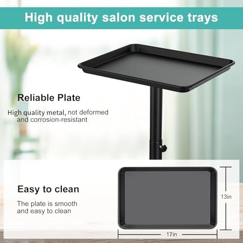 Salon Tray on Wheels, Salon Rolling Tray with Adjustable Height - Image 3