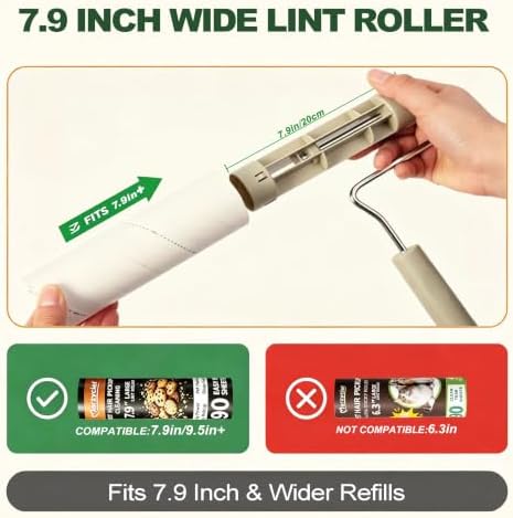 7.9" Large Lint Rollers for Pet Hair,Long Handled Extra Sticky - Image 6