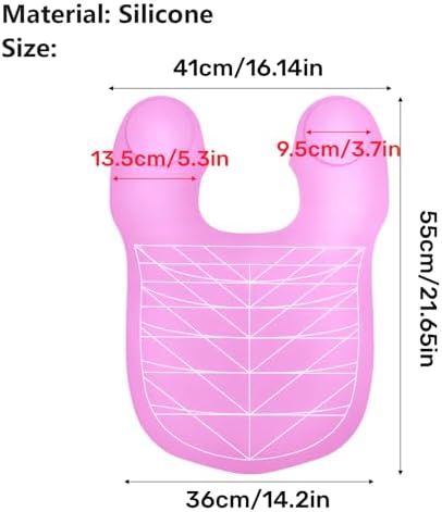 Waterproof Silicone Hair Cutting Guide Collar with Guidelines, Pink - Image 2