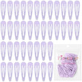 40 Counts Colorful Metal Snap Hair Clips 2 Inch Barrettes for Women Accessories (light purple) by PIDOUDOU