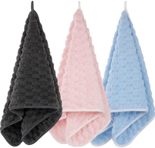 Cloud Velvet Hand Towels 3-Pack 14"x29.6" - Ultra Soft Microfiber Washcloths Set for Bathroom, Quick Dry Face & Hair Towels for Gym Spa by BEELVTIFL