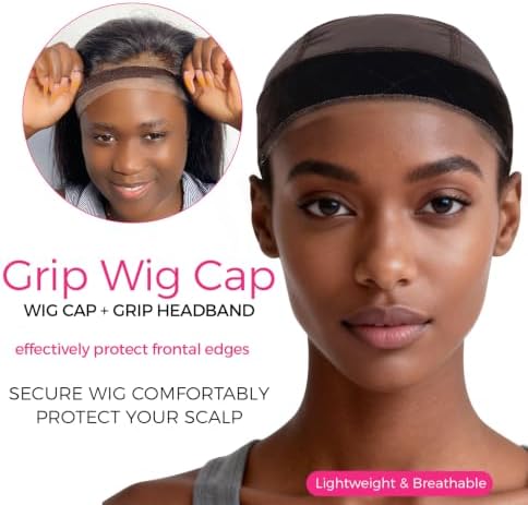 Labhairs Wig Grip Cap for Women, Lace Edge, Non-Slip Grip Band, Brown - Image 2