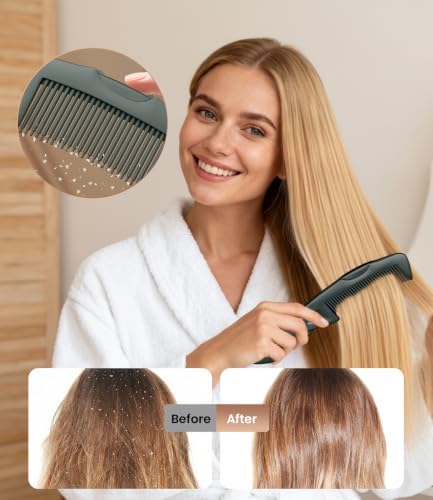 Dandruff Comb Removal 2PC Hollow Fine Tooth Scalp Detox Hair Care Tool - Image 2