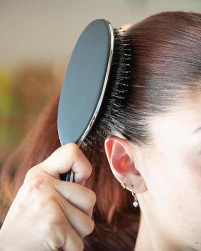 FRAMAR Soft Boar Bristle Hair Brush For Women, Boars Hair Brush For Women - Image 3