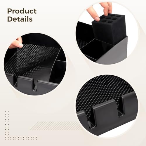 Hair Clipper Organizer Case, Multifunctional Barber Tray for Salon, Ideal for Storing Clippers, Scissors, Combs, and Other Tools, Non-Slip ABS Plastic Design - Image 3