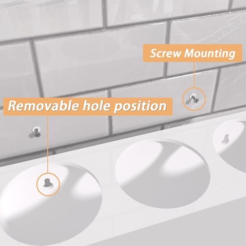White Acrylic Hair Tool Organizer Wall Mount for Bathroom - Image 7