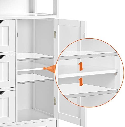 Yaheetech Small Freestanding Bathroom Storage Cabinet with 3 Drawers, White - Image 6