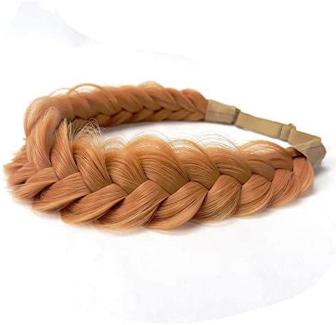 Synthetic Hair Braided Headband Classic Wide Strands Wedding Disorderly Fluffy Braids Wig Band Women Beauty Accessory - Image 5
