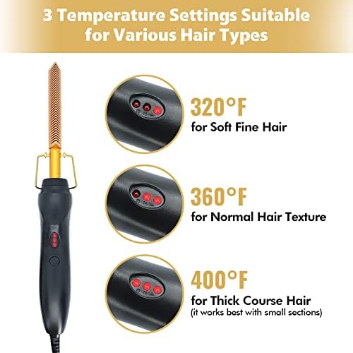 Dolahair Electric Hot Comb for Wigs Hair Straightener Electric Pressing Combs Lace Front Wigs Flat Iron Comb Lace Melting Band wig kit with hot comb wig installation kit - Image 5