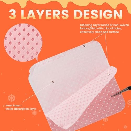 400PCS Lint Free Nail Wipes with Dispenser for Acetone, Alcohol - Image 2