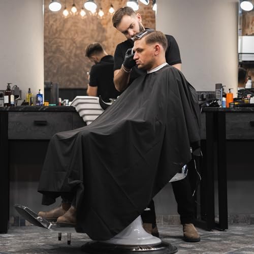 12 pcs Hair Salon Capes Waterproof Haircut Unisex Black Cape Barber Hair Cutting Cape with Snap Closure Hair,Coloring and Styling - Image 2
