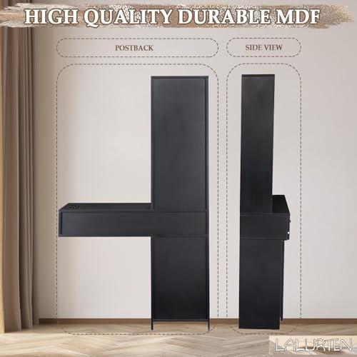 Salon Station Wall Mount Barber Station Salon Stations for Hair Stylist with Appliance Holders Hair Salon Station with Lockable Drawers Salon Cabinet with 3 Shelves for Beauty Spa (Black) - Image 6