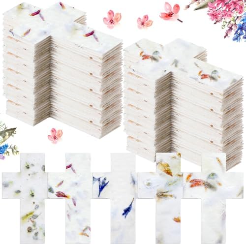 Dunzoom 50 Pcs Plantable Seed Paper Tags Wildflower,Cross by Dunzoom