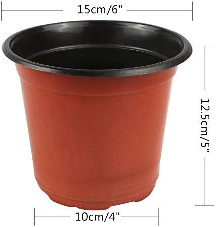 Augshy 130 Pcs 6 Inches Plastic Plant Nursery Pots, Seed Starting Container - Image 2