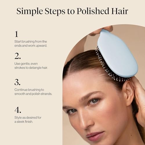 Kitsch Smooth & Polish Hair Brushes For Women and Men - Haze Blue - Image 7