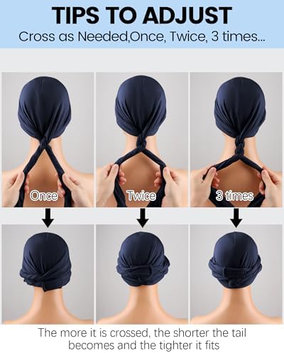 Ababalaya Upgraded Satin Lined Halo Turban Wave Cap - Image 6