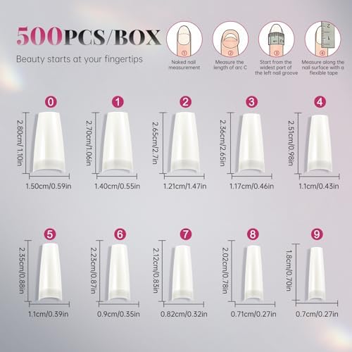 Krofaue 500PCS flexible gel French Half Cover Acrylic Nail Tips Manicure - Image 2