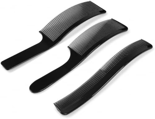 3pcs Wave Comb for Men Curved Clipper Barber Salon Hairdressing Black by Unknown