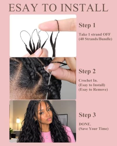 27# Honey Blonde Color 20 Inch Human Crochet Hair for Black Women, Feather Crochet Extensions 55g 40 Strands, Resusable Miracle Look Hair Bundles, Soft Lightweight Small Knots Body Wave - Image 4