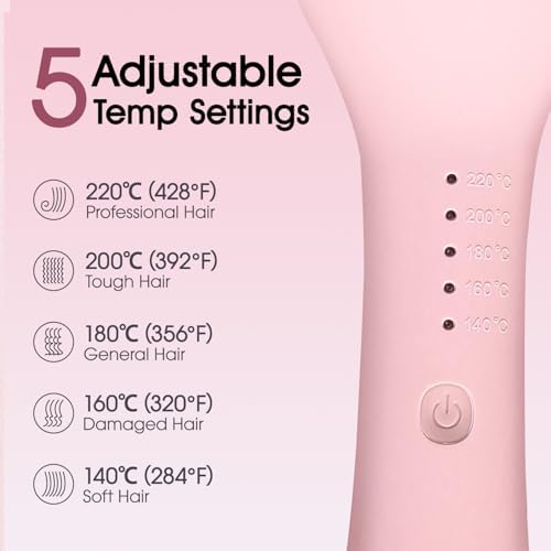 Beach Wave Curling Iron Deep Waver Hair Tool, Mermaid Hair Waver for Women Crimper, Anti-Scald, Dual Voltage, 1.4 Inch Ceramic Double Barrel Wavy Curling Iron, Pink - Image 5