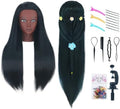 Black Mannequin Head with Hair 26"-28'' Doll Head for Hair Styling by Unknown