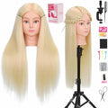 28" Mannequin Head 80% Human Hair Styling Practice with Clamp & Tools (613) by YODIDI