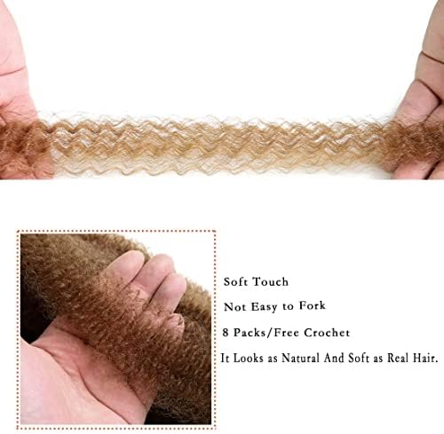 12 Inch Pre-Separated Springy Afro Twist Hair 8 Packs Black Pre-Fluffy Natural Curls are Perfect for Marley Crochet Hair Suitable for Black Women (30#, 12 Inch (Pack of 8)) - Image 4