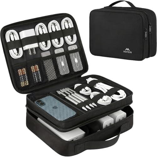 MATEIN Electronics Organizer Travel Case, Cable Organizer Bag, Black by MATEIN