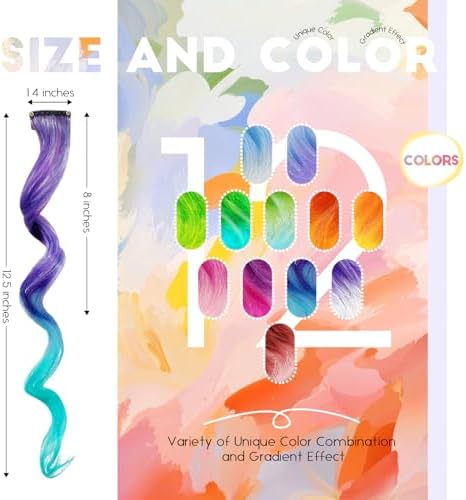 Dreamlover Mix Colored Hair Extensions for Kids, 24 Pieces - Image 5