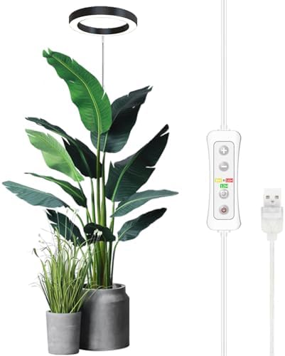 Plant Grow Light,yadoker LED Growing Light Full Spectrum for Indoor Plants,Height Adjustable, Automatic Timer, 5V Low Safe Voltage,Idea for Large Plant Light by YadokerOffical