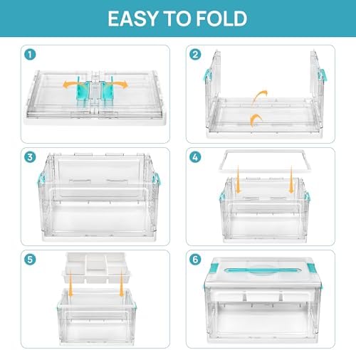 Vtopmart 24 QT Clear Plastic Craft Storage Box with Tray & Dividers, 2 Pack - Image 7