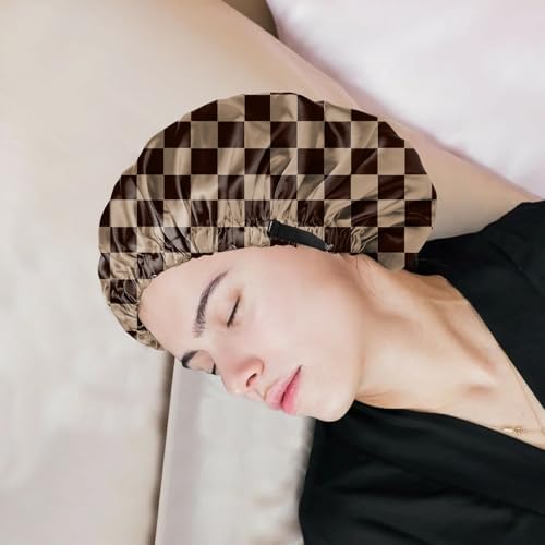 Satin Hair Bonnet Silk Bonnet for Sleeping Double Layer Elastic Adjustable Reusable Cute Aesthetic for Women Girls - Image 7