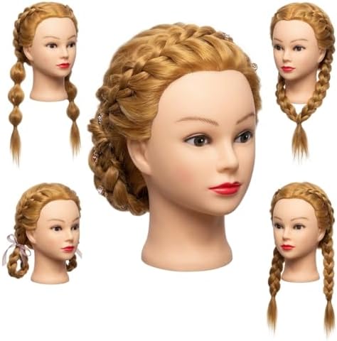 80% Real Human Hair Mannequin Head, Manikin Head with Hair - Image 2