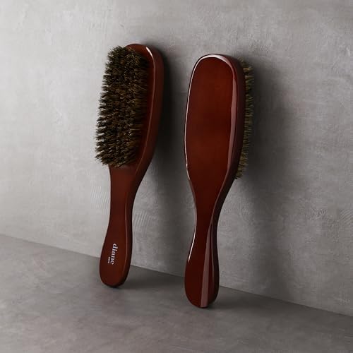 Diane Premium 100% Boar Bristle Wave Brush for Men, Wood Handle - Image 3
