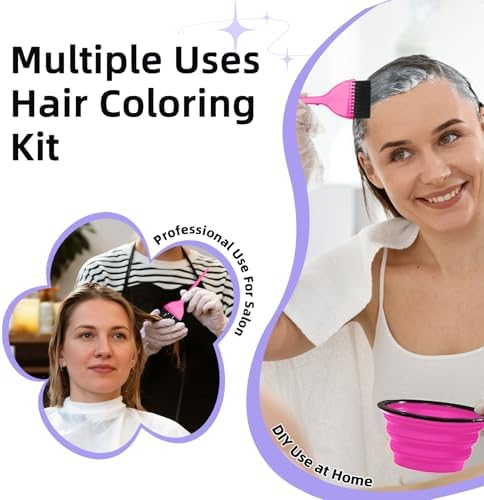 ROOHUA 12 Pcs Hair Dye Kit with Brush, Reusable Home Salon Color Hair Tools - Image 5