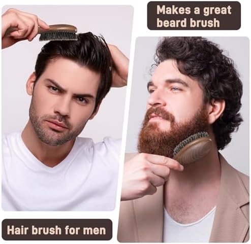 BESTOOL Hair Brush,Natural Walnut Wood & Boar Bristle Hair Brushes for Women Men and Kids to Enhance Shine and Texture,Slick Back Hairbrush for Thin,Fine and Medium Hair - Image 6
