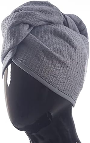 100% Turkish Cotton Hair Towel Wrap for Women,Non Microfiber,400-GSM(Grams per Square Metre),AntiFrizz,Hair Plop Waffle Towels for Curly,Long&Thick Hairs,Turban Head Wrap,1Pack10x26inc - Image 2