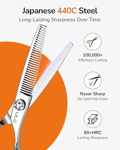 ULG Professional Hair Thinning Scissors 32-Teeth 440C Texturizing Shears - Image 4