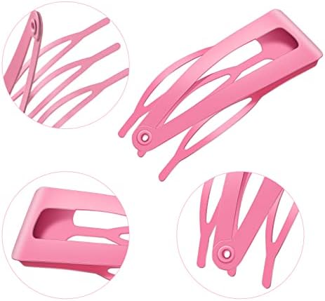 Chinco Pink 24 Pcs Double Grip Hair Metal Snap Clips,2 Inch - Image 5