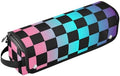 Checkerboard Plaid Colorful Hair Tools Travel Bag Carrying Case Portable Travel Organizer Pouch with Heat Resistant Mat for Flat Irons Hair Dryer Curling Iron by PJXTH