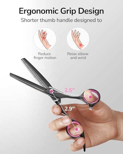 ULG Hair Thinning Scissors Professional Barber’s Texturizing Teeth Shears for Hairdressing, Salon and Home Use Thinning Shears for Hair Cutting, Made of Japanese Stainless Steel, 6.5 inch - Image 4