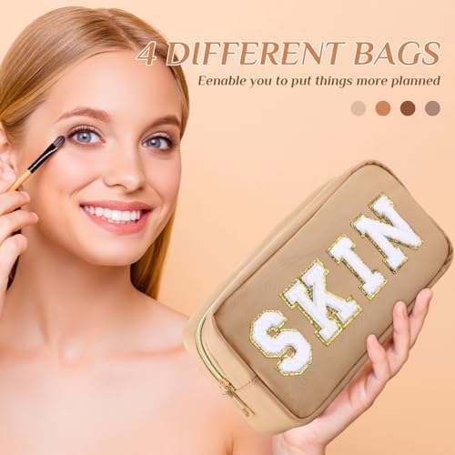 Remerry 4 Pcs Makeup Bags Nylon Set,Brown Series - Image 6