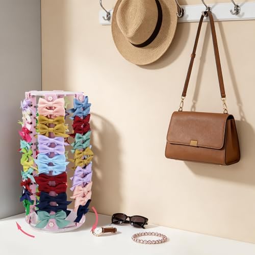 Rotating Bow Organizer for Girls - Spinning Large Capacity Hair Bow Holder with Cute Design, Effortless Hair Clip Organizer for Home Dresser, Essential Storage Solution for Girls - Image 5