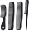 MARS Wellness 4 Piece Professional Comb Set Black BULK 20 Pack - USA MADE - Fine Pro Tail, Dresser Hair Comb Styling Comb - for Men Women - Parting Teasing and Styling by MarsWellness