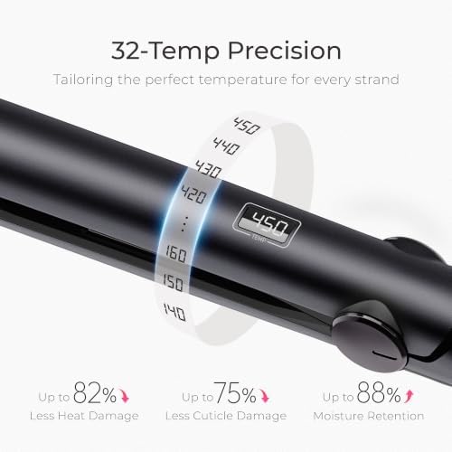 TYMO Flat Iron Hair Straightener and Curler 2 in 1 with 10s Fast Heating, 1 Inch Professional Straightening Curling Iron with 32 Adjustable Temp and Automatic Shut Off, Matte Black - Image 4