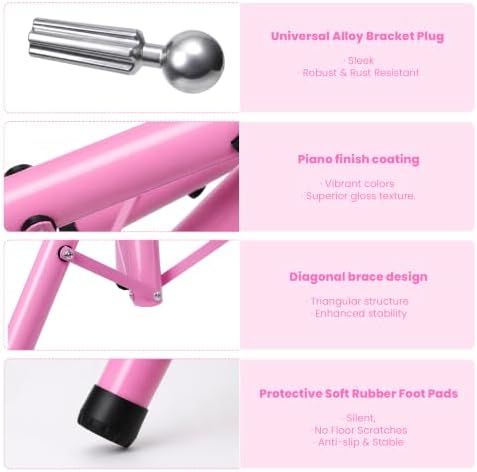 ZQIAN BEAUTY 55 Inch Heavy-duty Wig Head Stand, Adjustable Metal Mannequin Head Stand Tripod For Hairdressing Training Head, Wig Stand Tripod with Tool Tray (Pink, Mannequin Head Not Included) - Image 5