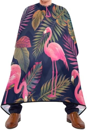 Blueangle Palm Leaf Flamingo Barber Cape - Waterproof Salon Polyester Cape for Home Use, 55x65 Inch - Image 5