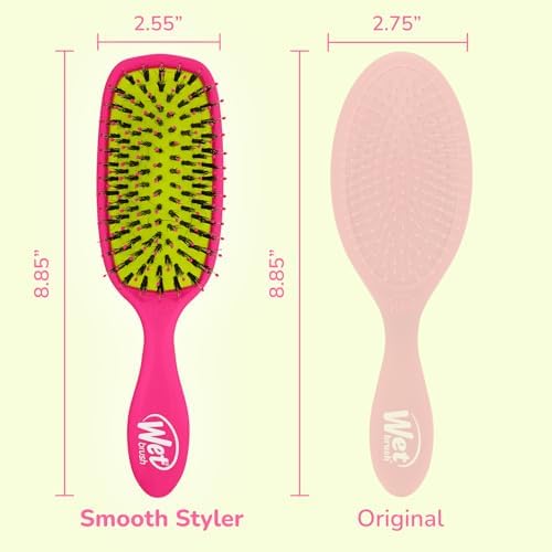 Wet Brush Shine Enhancer Hair Brush, Pink - Exclusive Ultra-soft IntelliFlex Bristles - Natural Boar Bristles Leave Hair Shiny And Smooth For All - For Women, Men, Wet And Dry Hair - Image 5