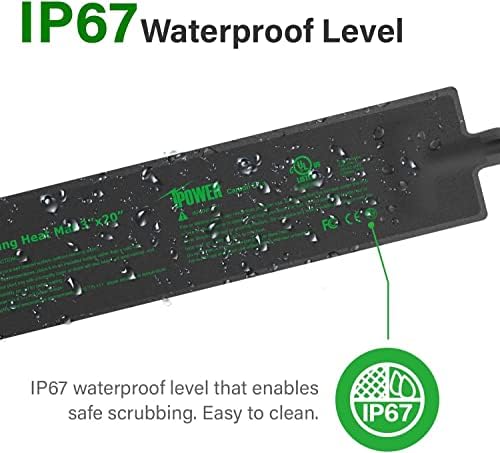 iPower 3" x 20" Seeding Heat Mat 2-Pack Upgraded Carbon Film Indoor Warm Hydroponic Plant Germination Starting Pad Durable Waterproof, Black - Image 3